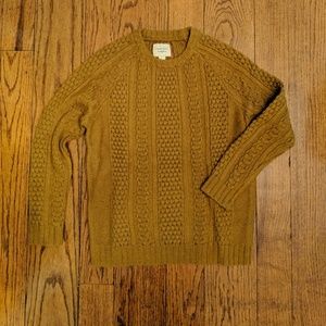 Camel color cable knit sweater
